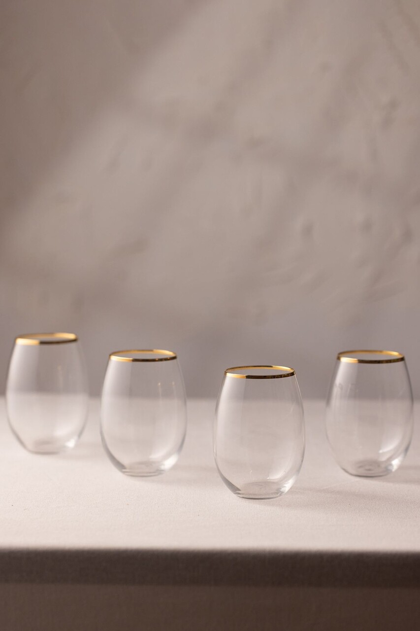 Set pahare, Hermia, 127RKL1104, Auriu / Transparent - imagine 4